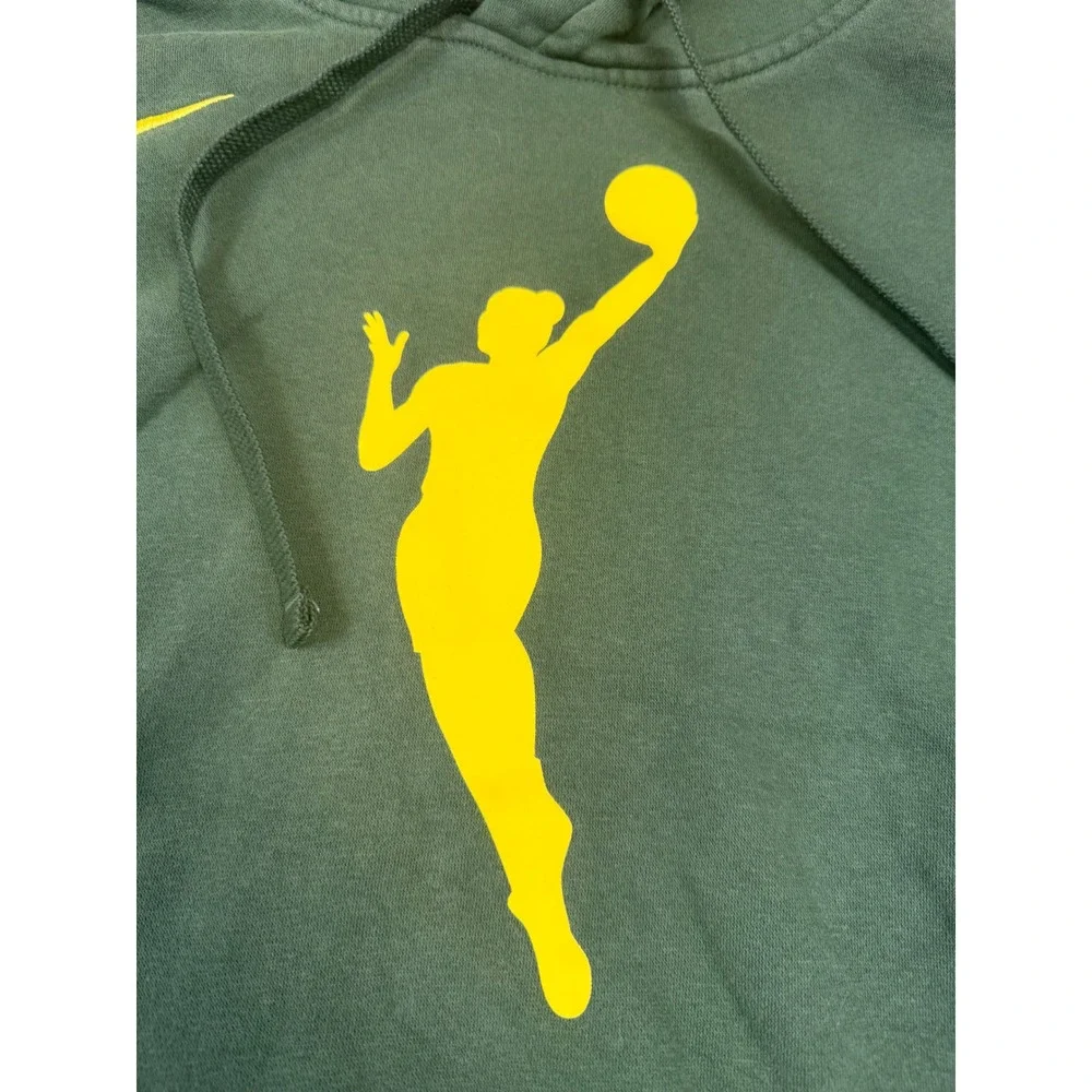 Nike WNBA Hoodie Mens Large Green‎ Yellow Basketball Graphic Pullover Sweatshirt